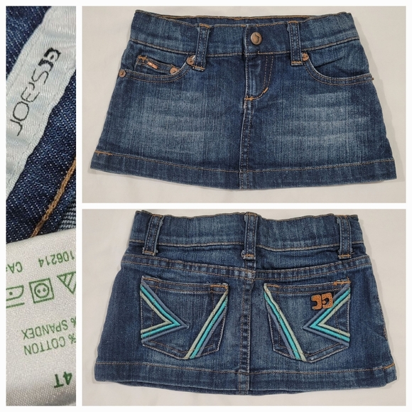 Joe's Size 4t Blue Denim Mini Skirt with Embroidered Pockets - Picture 1 of 5